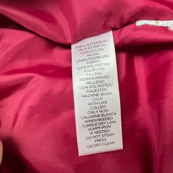LOFT Pink Puffer Coat Zip Pockets Nylon Shell Insulated Medium - Picture 5 of 5